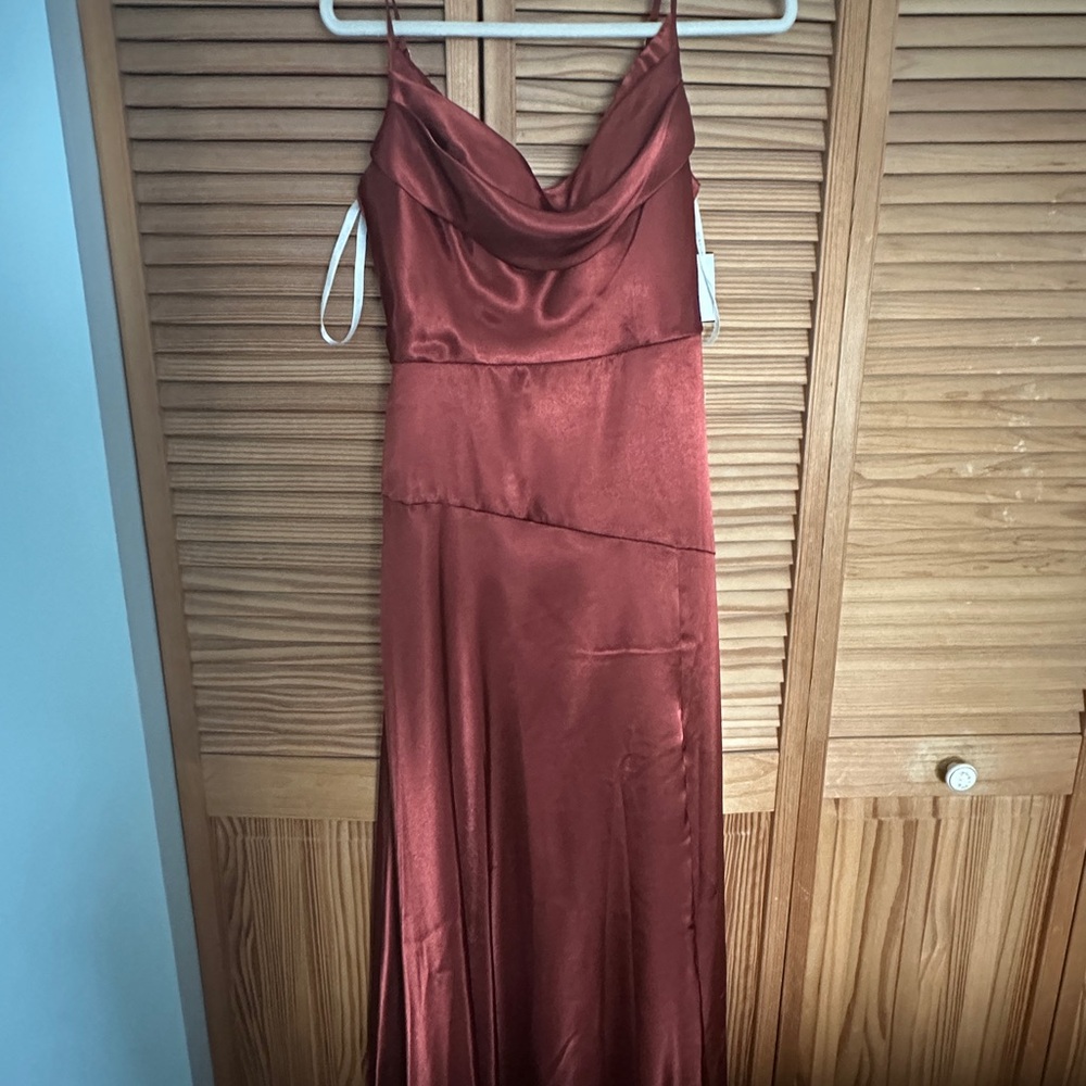 Signature Red Sleeveless Cowl Neck Gown